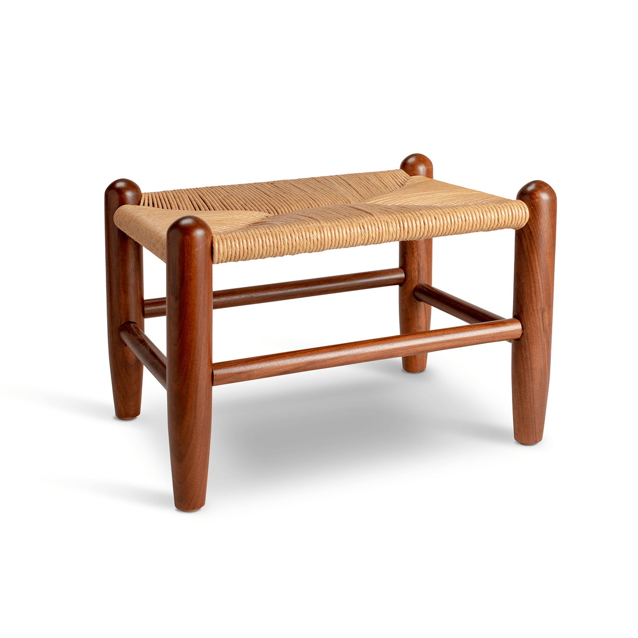 Handmade Rush Seat Wood Footstool - Shop-orias