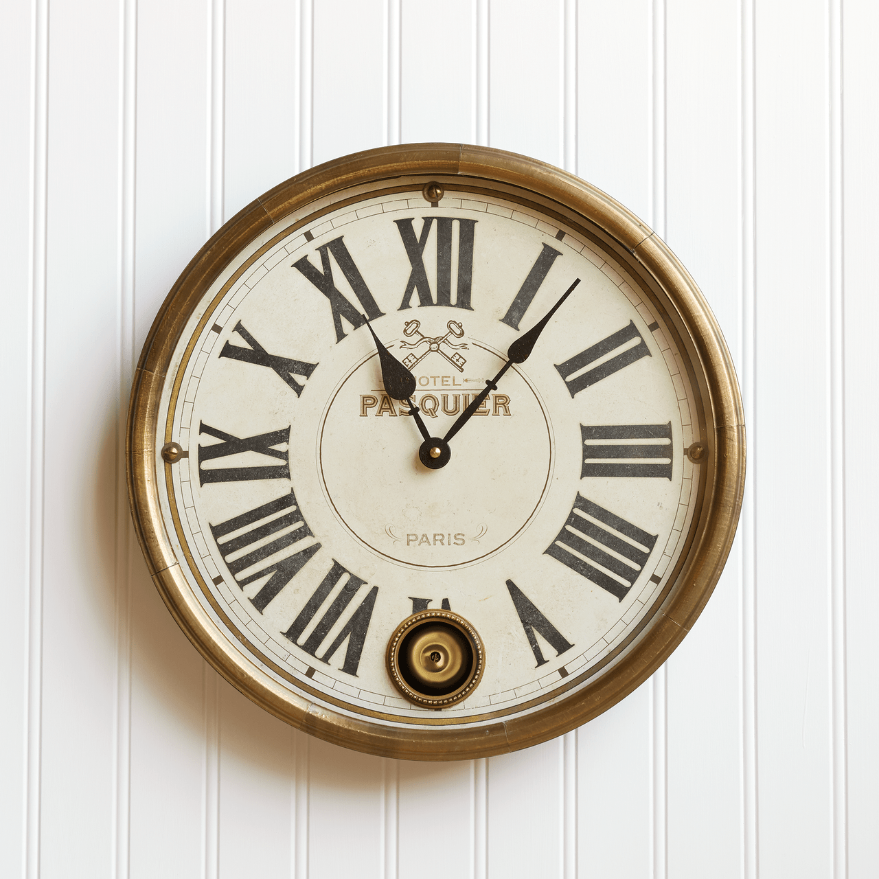 Hotel Pasquier Brass Wall Clock - Shop-orias