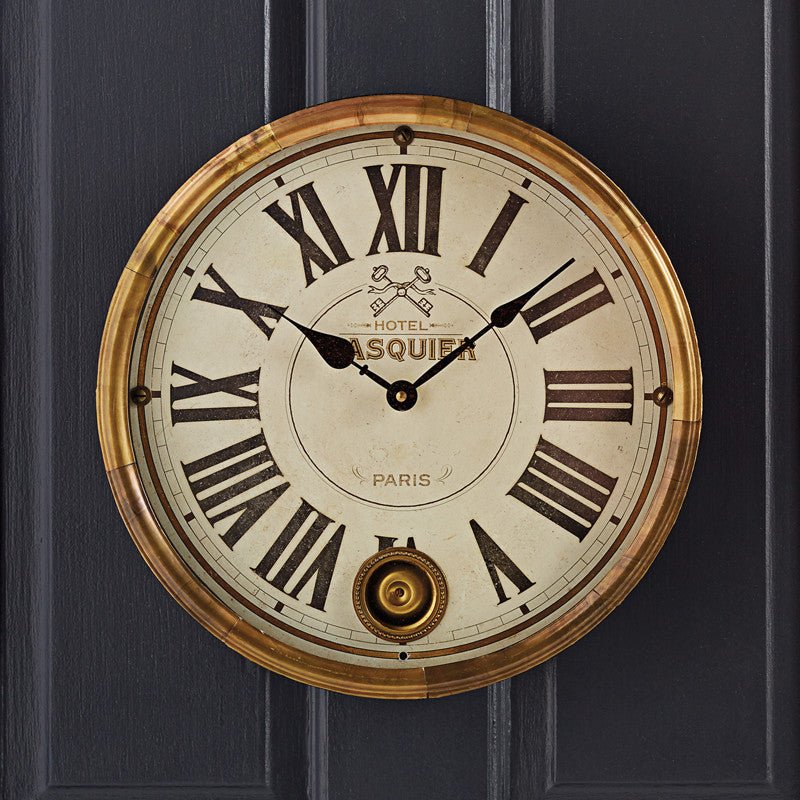 Hotel Pasquier Brass Wall Clock - Shop-orias