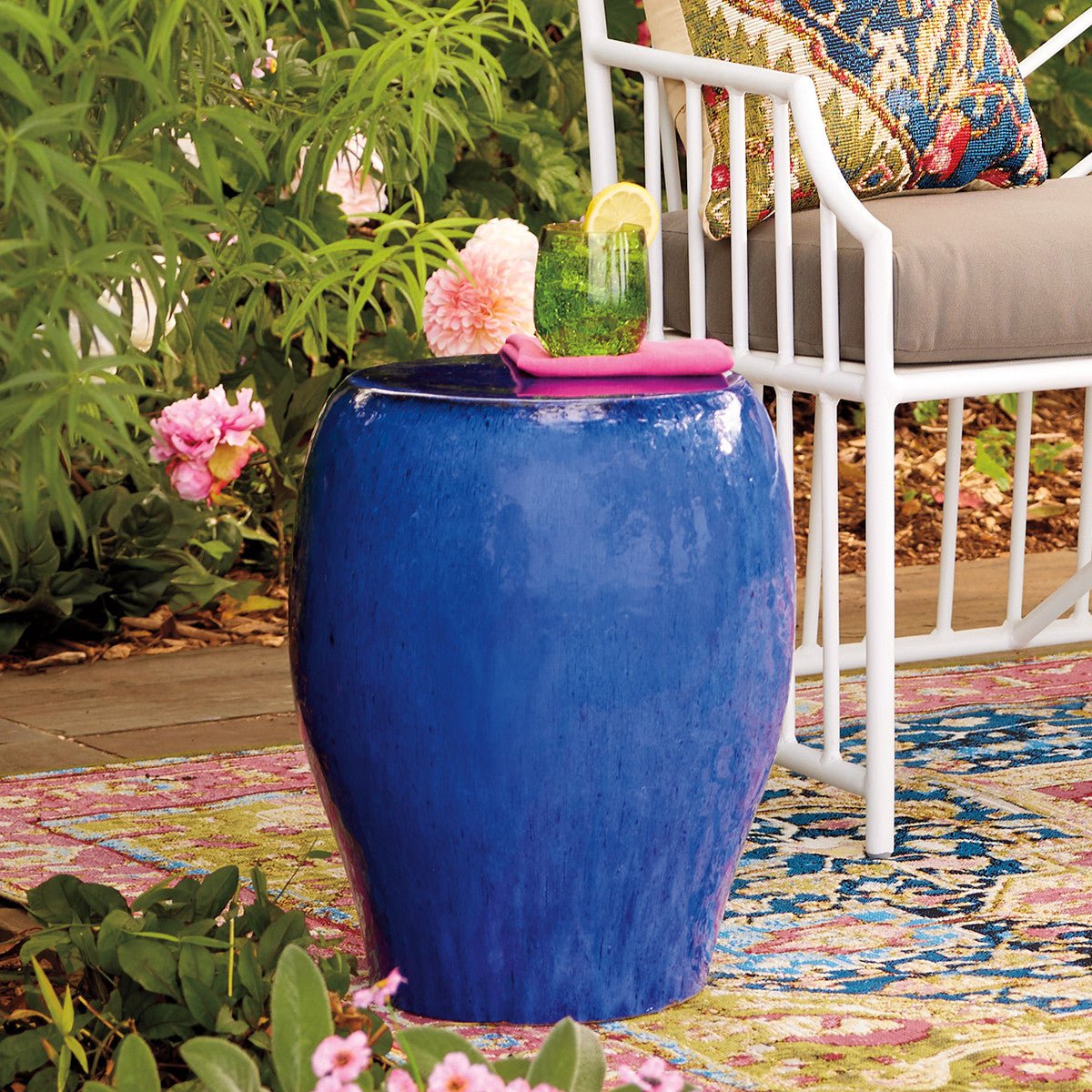 Indigo Garden Stool Accent Table - Shop-orias