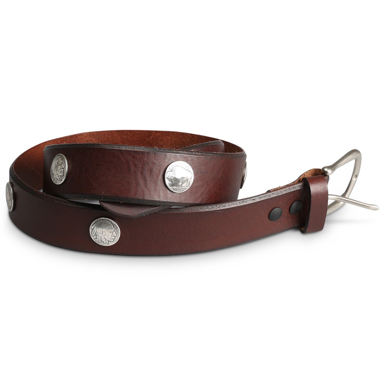 Men's Buffalo Nickel Leather Belt - Shop-orias
