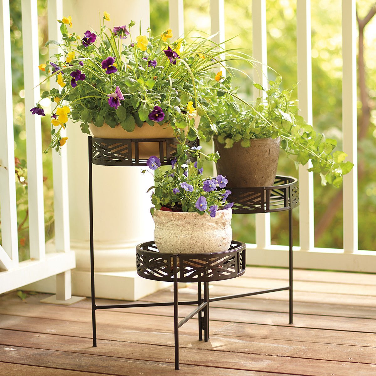 Monticello Folding Metal Plant Stand - Shop-orias