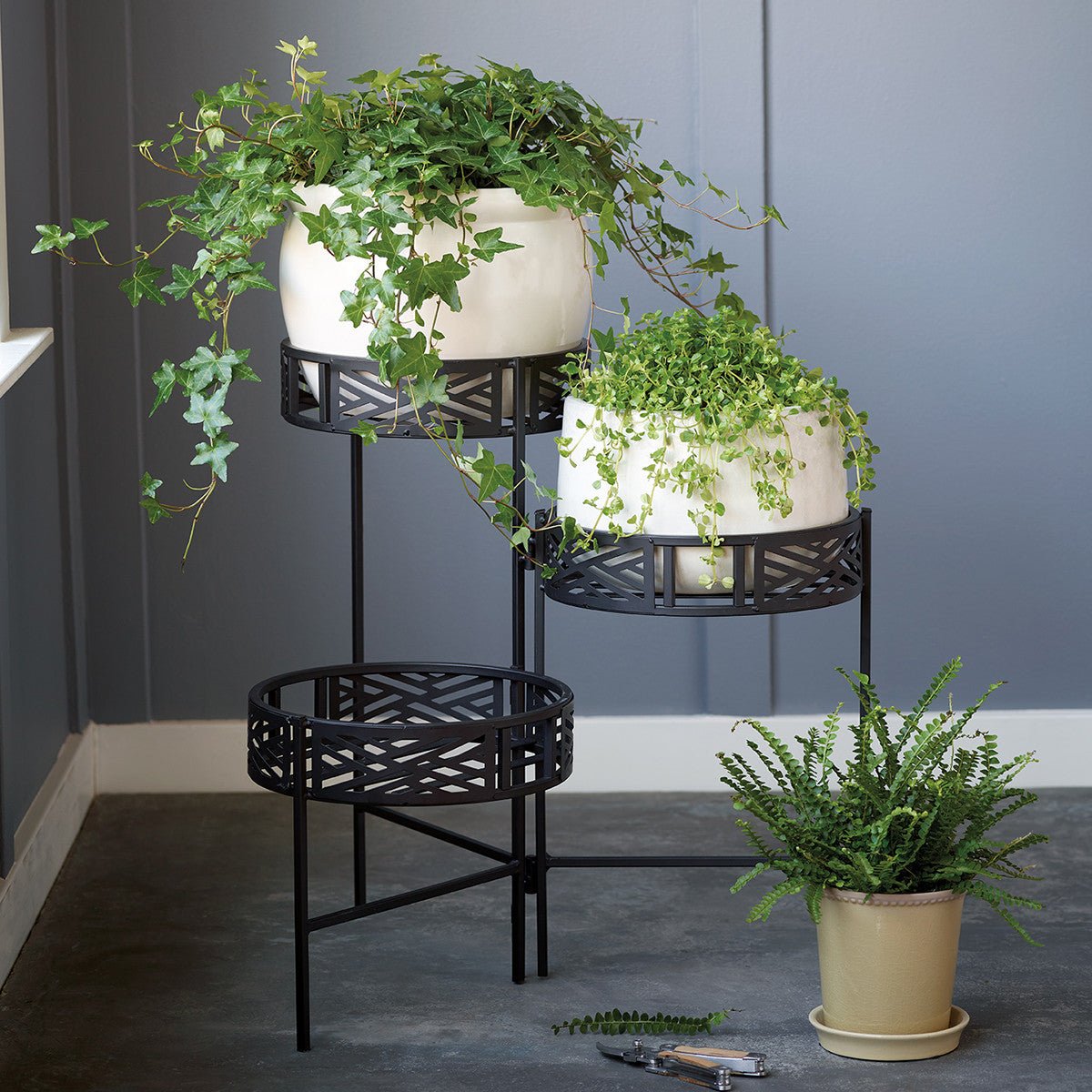 Monticello Folding Metal Plant Stand - Shop-orias