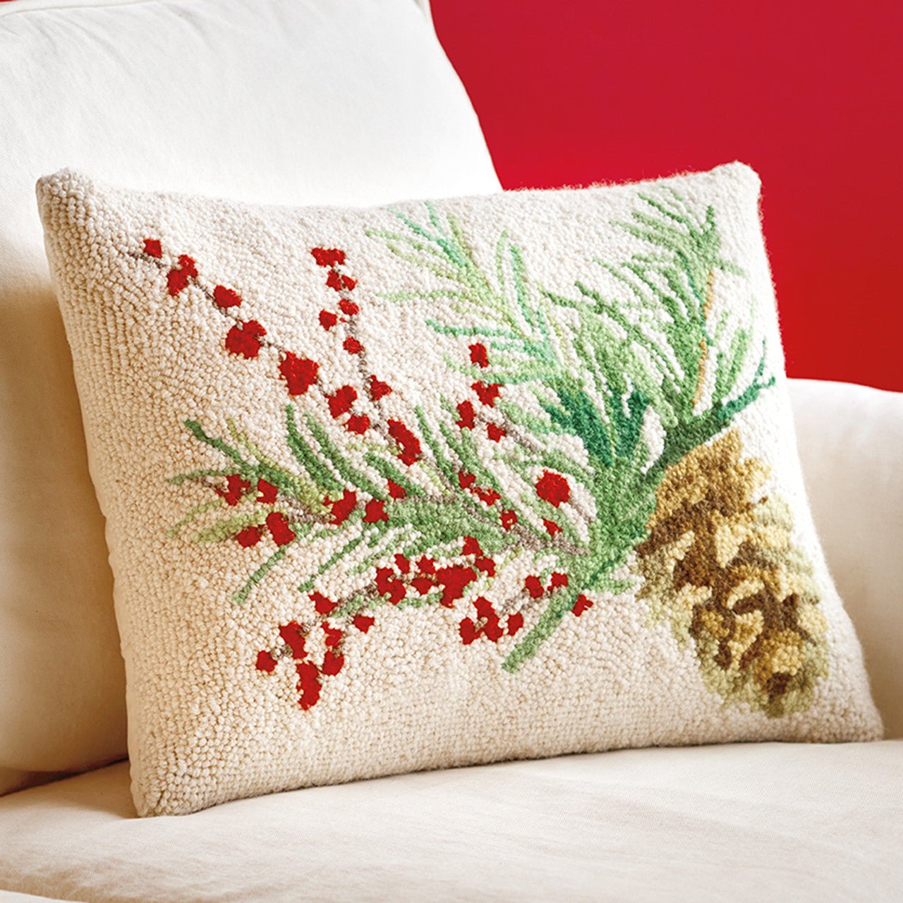 Monticello Hooked Pinecone Pillow - Shop-orias