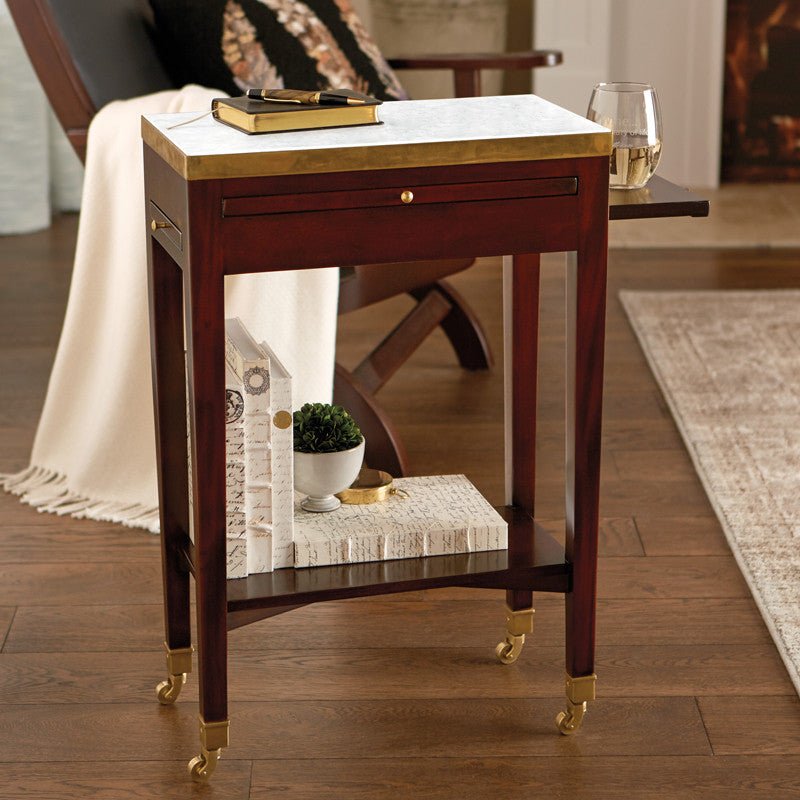 Monticello Parisian Marble Top Side Table - Shop-orias