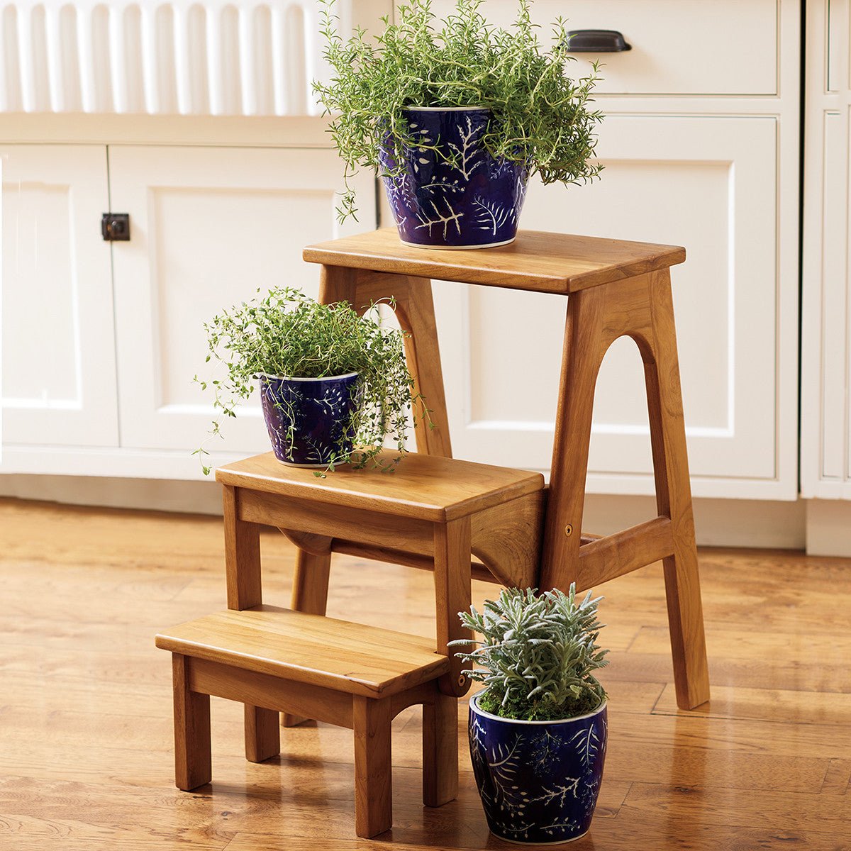 Monticello Teak Folding Library Steps - Shop-orias