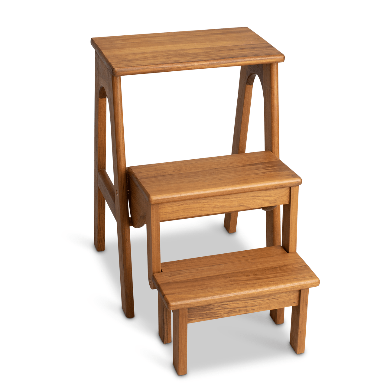 Monticello Teak Folding Library Steps - Shop-orias