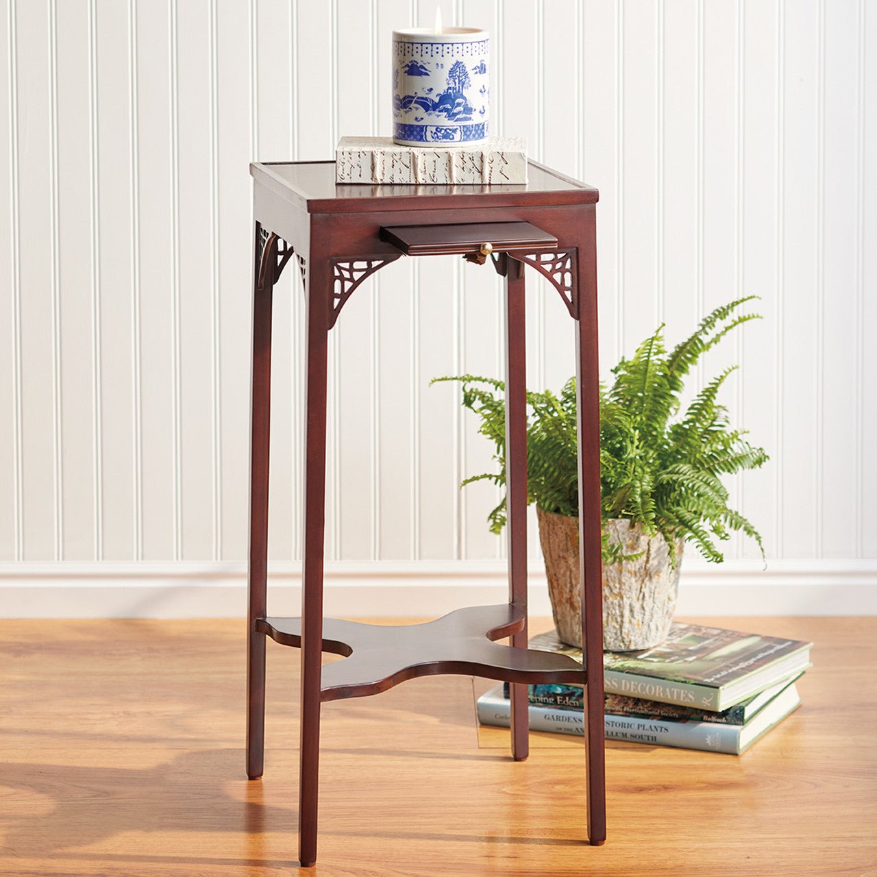 Urn Stand Mahogany Side Table - Shop-orias